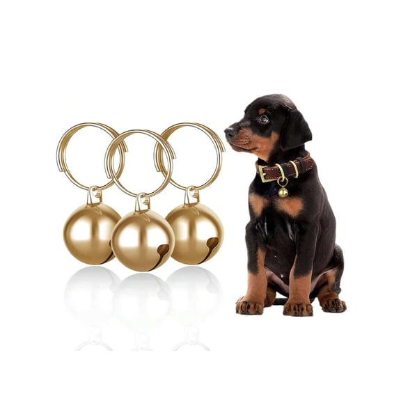 3PCS Dog Collar Bells for Training, 1 Inch, Light Gold, Rose Gold, Silver, Black