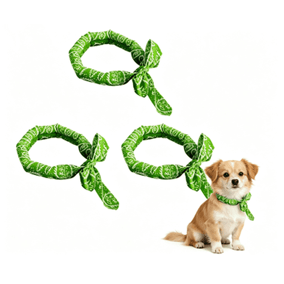 3PCS Dog Cooling Bandana, Summer Cooling Collar for Dogs, Adjustable Pet Ice Neck Wrap, Reusable Instant Ice Neck Scarf for Small Medium Large Pet