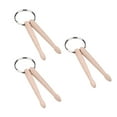 3PCS Drum Stick Key Chain Accessories Beech Drum Stick Keychain