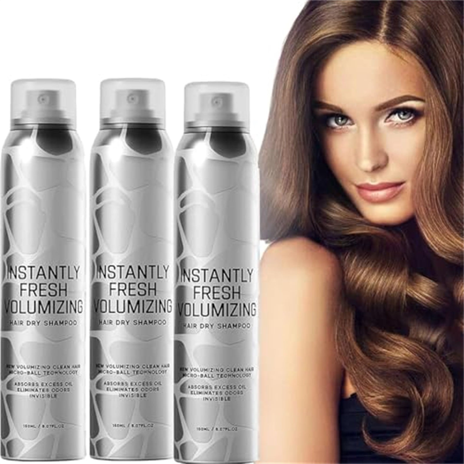 3PCS Dry Shampoo,Instantly Fresh Volumizing Hair Dry Shampoo, FragranceFree Dry Shampoo, Dry