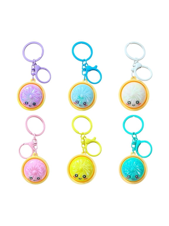 3PCS Dumpling Keychain Set,Mini Squishies Stress Relief Fidget Toys for Anxiety,Squeeze Sensory Toy Backpack Charms,Cute Food Keyrings for Kids Adults Party Favors Gift,Random Color
