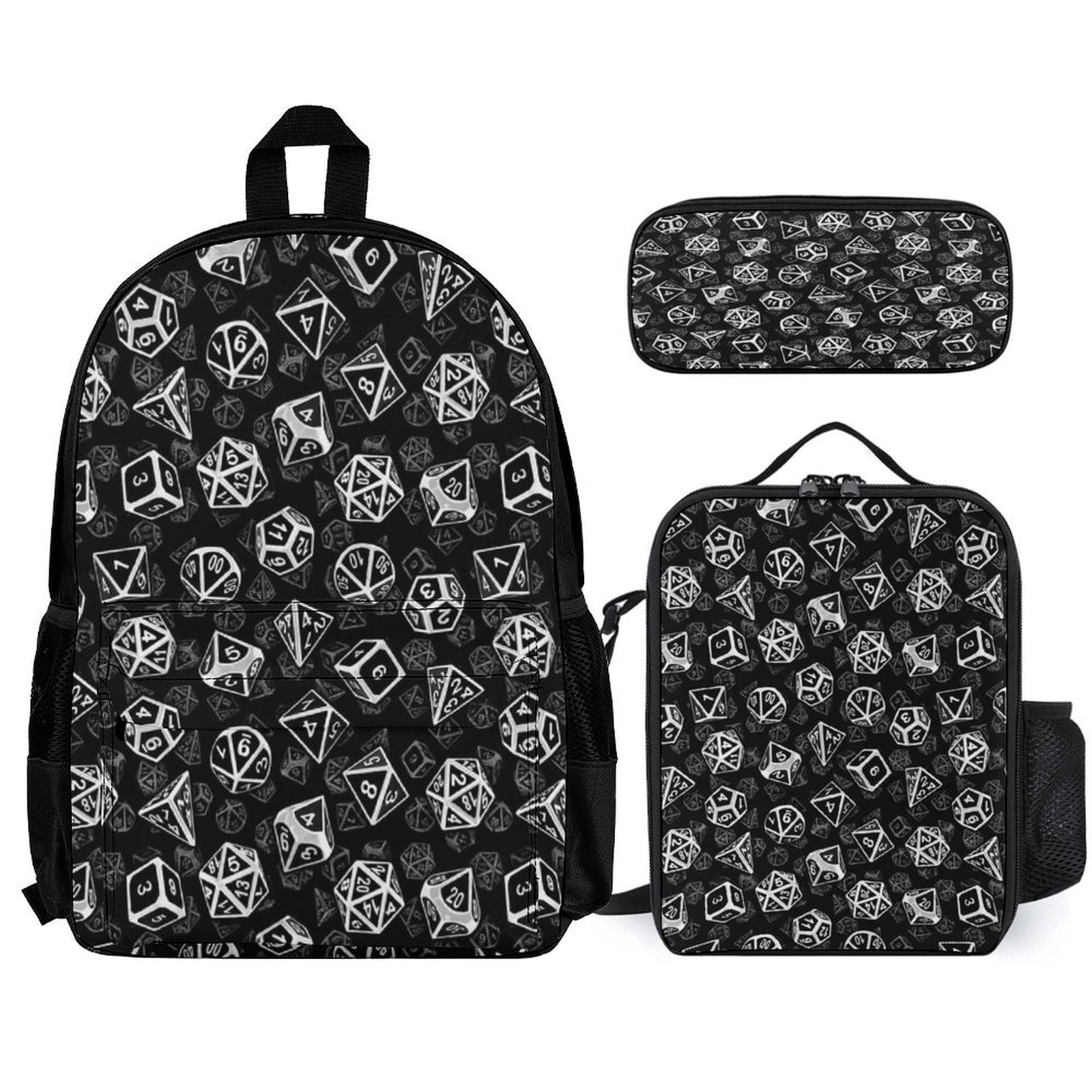 UNICEU Kids Backpack Set 3-Piece - School Bookbag With Lunch Bag & Pencil Case, Floral Llama Print - View #5