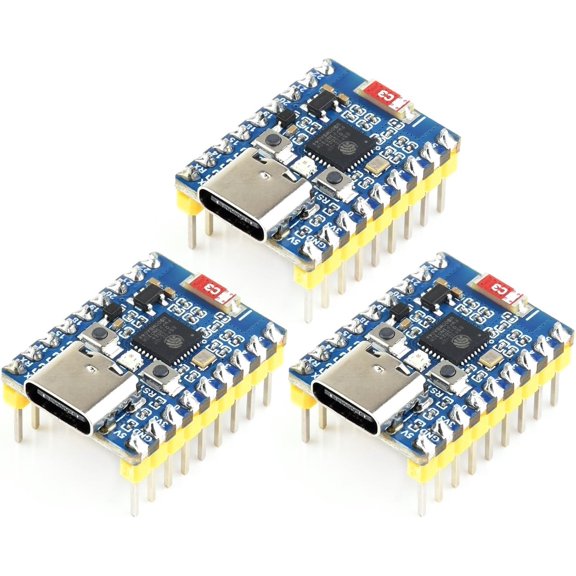 3PCS ESP32-C6 Mini Development Board, Based On ESP32-C6FH4, Dual Processors, 160MHz Running Frequency, 2.4GHz wi-fi 6 & BLE 5, ESP32 Development Board, with Pre-soldered Header
