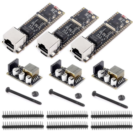 3PCS ESP32-S3 ETH Development Board, 10/100Mbps RJ45 Ethernet Port, Wi-Fi & BT Support, 240MHz Dual Core Processor, Onboard Type-C Port and TF Card Slot, PoE Module