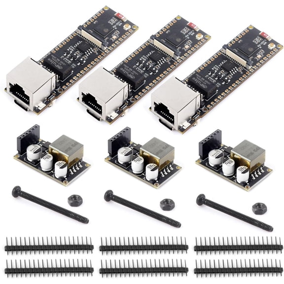 3PCS ESP32-S3 ETH Development Board, 10/100Mbps RJ45 Ethernet Port, Wi-Fi & BT Support, 240MHz Dual Core Processor, Onboard Type-C Port and TF Card Slot, PoE Module