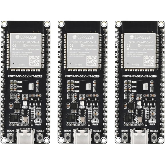 3PCS ESP32-S3 Microcontroller, 2.4GHz Wi-Fi Development Board, 240MHz Dual Core Processor, ESP32-S3-WROOM-1 Module, 16MB Flash, with Pre-soldered Header