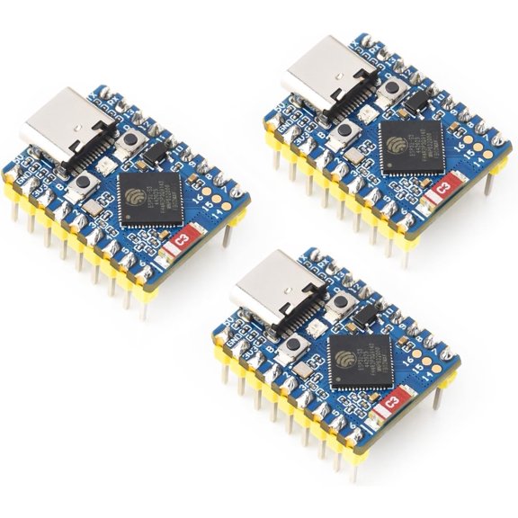 3PCS ESP32-S3 Mini Development Board, Based On ESP32-S3FH4R2 Dual-Core Processor, 240MHz Running Frequency, 2.4GHz Wi-Fi & BLE 5, with Pre-soldered Header