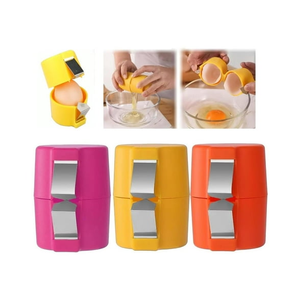 3PCS Egg Shell Opener Cracker Tool egg separator for Raw Eggs Handheld Eggs Breaker basketball egg yolk separator Quickly Cutting Off Cooked Eggs for Home Kitchen Use