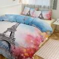 thumbnail image 1 of 3PCS Eiffel Tower Duvet Cover Set Twin, 1 Duvet Cover And 2 Pillowcase, Duvet Cover for Kids Girls Boys And Teens, 1 of 6