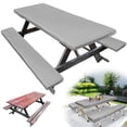 thumbnail image 1 of 3PCS Elastic Picnic Table Cover with Bench Covers, Waterproof Picnic Table Cover 72 Inch, Oil Resistant Camping Tablecloth Fitted, 1 of 11