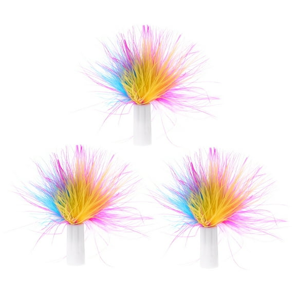 3PCS Electric Flutter Rotating Feather Refills for Cat Teaser Toy Replacements