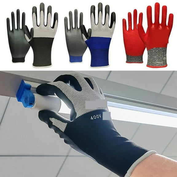 3PCS Electrical Insulating Gloves Withstanding Voltage 400V500V Rubber Touch Screen Insulation Glove ,Multipurpose Use