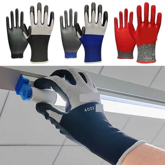 3PCS Electrical Insulating Gloves Withstanding Voltage 400V500V Rubber Touch Screen Insulation Glove