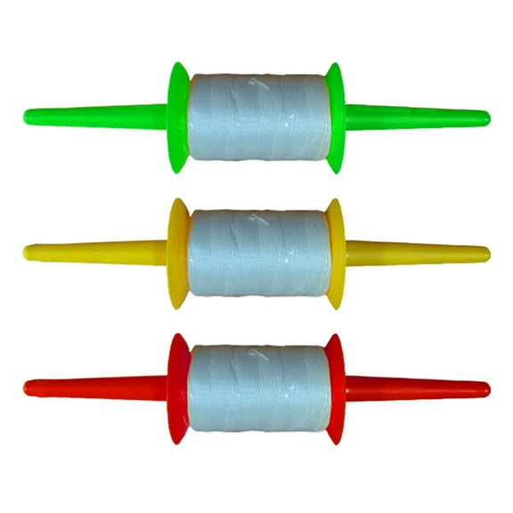 3PCS Ergonomic Kites Line Spool 150M Heavy Duty Polyester Thread AntiSlip Grip Kites String Reel for Family Activity