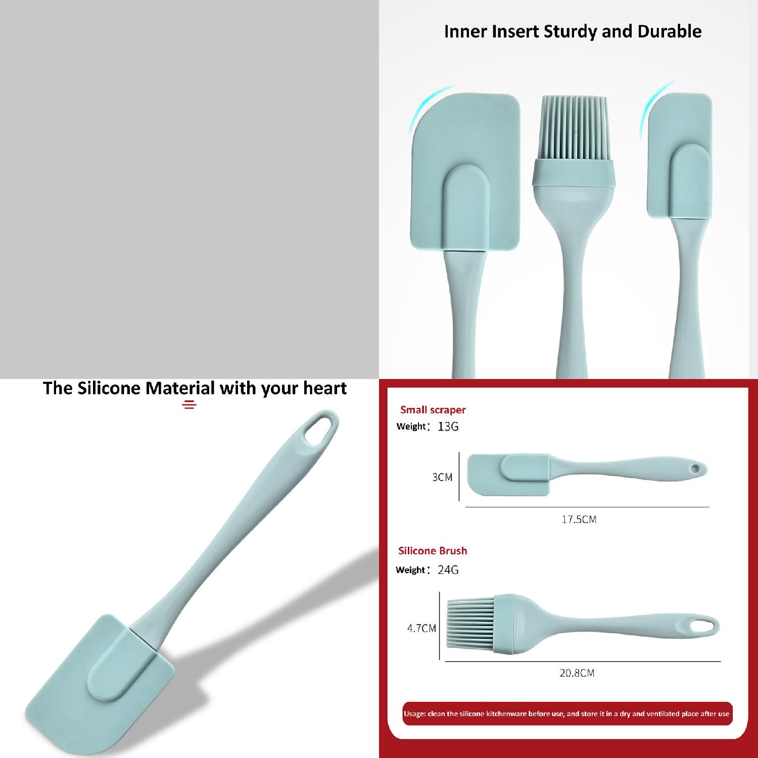 3PCS Essential Kitchen Silicone Baking Tool Set with Nonstick Coating