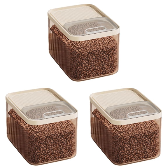 3PCS Extra Large Pet Food Storage Container - Airtight Dry Food Bin with Freshness Seal for Dog & Cat Kibble - Durable Pet Food Organizer for Bulk Storage
