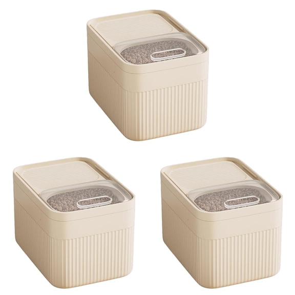 3PCS Extra Large Pet Food Storage Container - Airtight Dry Food Bin with Freshness Seal for Dog & Cat Kibble - Durable Pet Food Organizer for Bulk Storage
