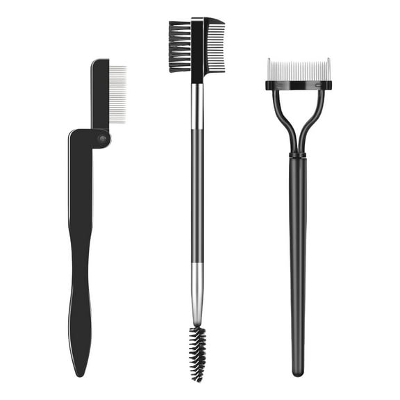 3PCS Eyelash Comb Lash Separator Brow Brush & Eyebrow Spoolie for Removes Clump Mascara Professional Eye Makeup Tools