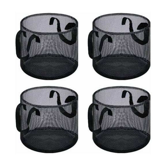 3PCS Fabric Root Growing Bags for Plants Breathable Mesh Circular Planter Pots with Handles for Potatoes Carrots Flowers Vegetables 7"