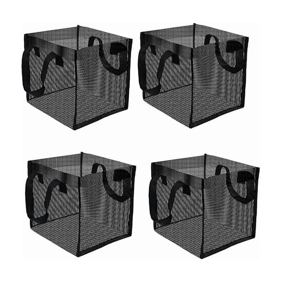 3PCS Fabric Root Growing Bags for Plants Breathable Mesh Square Planter Pots with Handles for Potatoes Carrots Flowers Vegetables 7"
