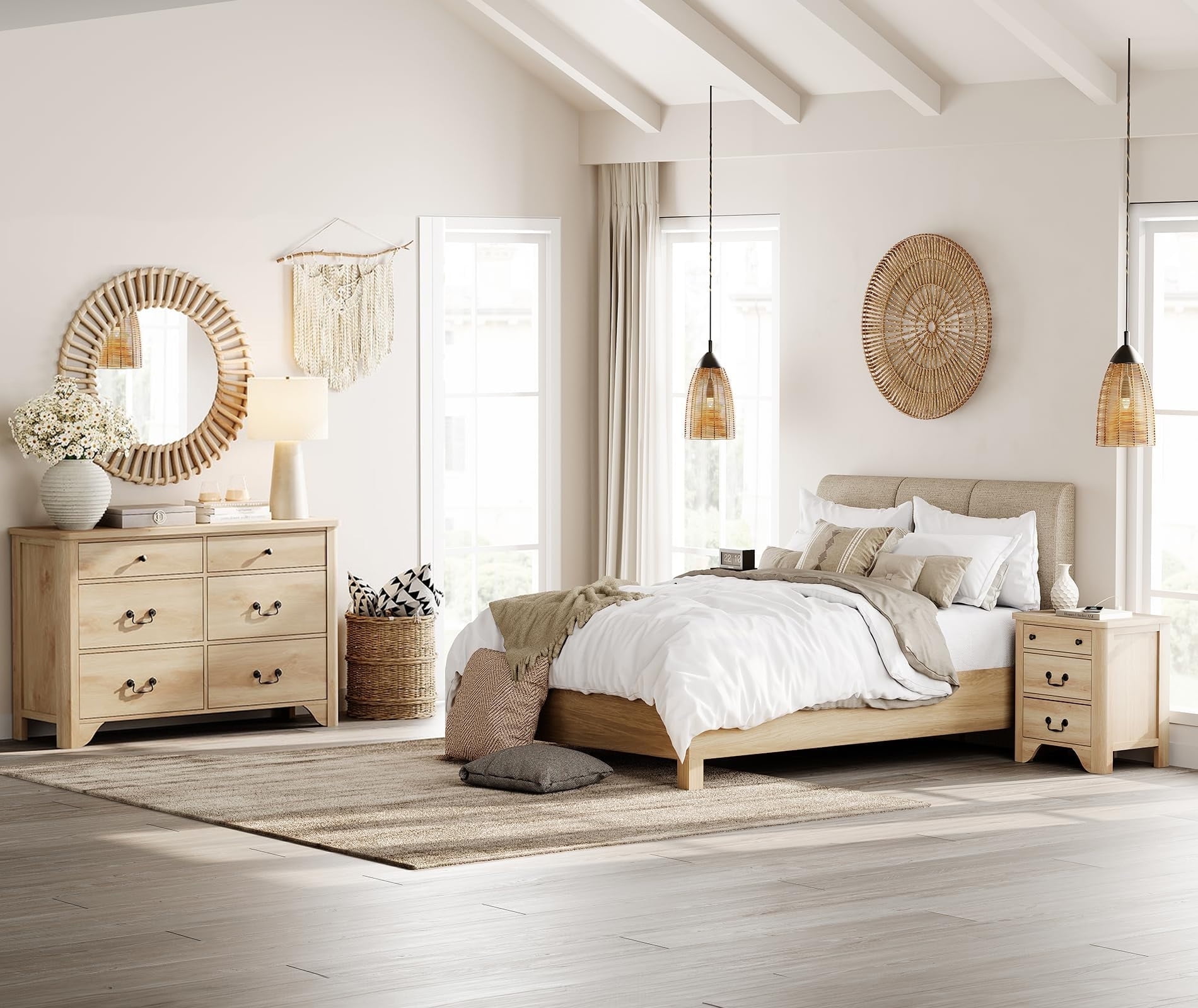 bedroom dresser and nightstand set 2 Piece Bedroom Set, Rioja 4 Drawer Dresser Omaha Nightstand, Black Fu
