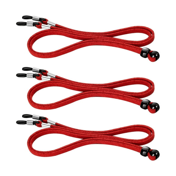 3PCS Faux Leather Adjustable Eyeglass Straps for Men and Women's,Anti-Slip Eyeglass Chains Lanyard,for Most Sunglasses,Daily Glasses,Sports and Outdoor Activities