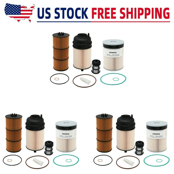 3PCS Filter Service Kit Compatible With Detroit DD13 DD15 DD16 Oil, FWS & 2 Fuel Filter Kit Replaces FS19915 PF9908 LF17511