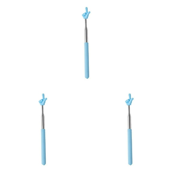 3PCS Finger Pointer Stick, 2025 New Telescopic Finger Reading Stick, Stainless Steel Telescopic Pointer,Durable Telescopic Stick,Retractable Pointing Stick for Teachers' Classroom Auxiliary Tools