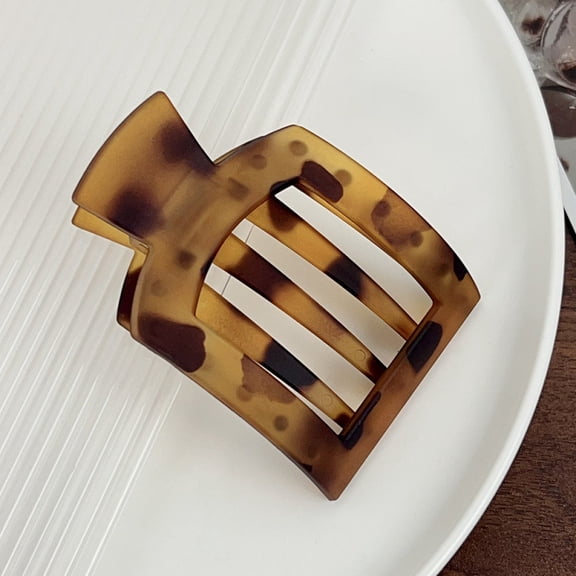 3PCS Flat Hair Clips, Medium Square Flat Claw Clips for Women Girls, French Strong Hold Non-slip Hair Clips for Thick Thin Hair, Stylish Classic Hair Barrettes( Black&Tortoise)