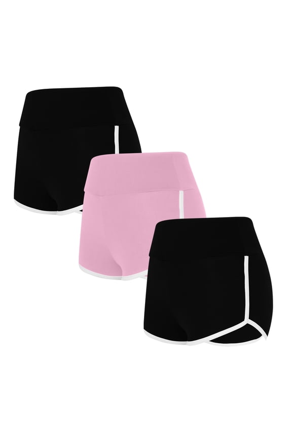 3PCS Flexible Training Shorts Solid Color Shorts For Casual Loose Comfy Elastic Waist Yoga Athletic Short Pants Trendy Beach Shorts on Clearance,Multicolor S