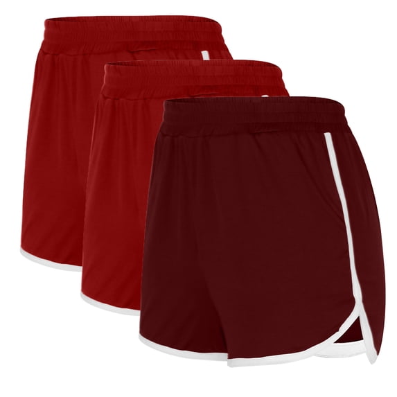 3PCS Flexible Training Shorts Solid Color Shorts For Casual Loose Comfy Elastic Waist Yoga Athletic Short Pants Trendy Beach Shorts on Clearance,Multicolor 2XL