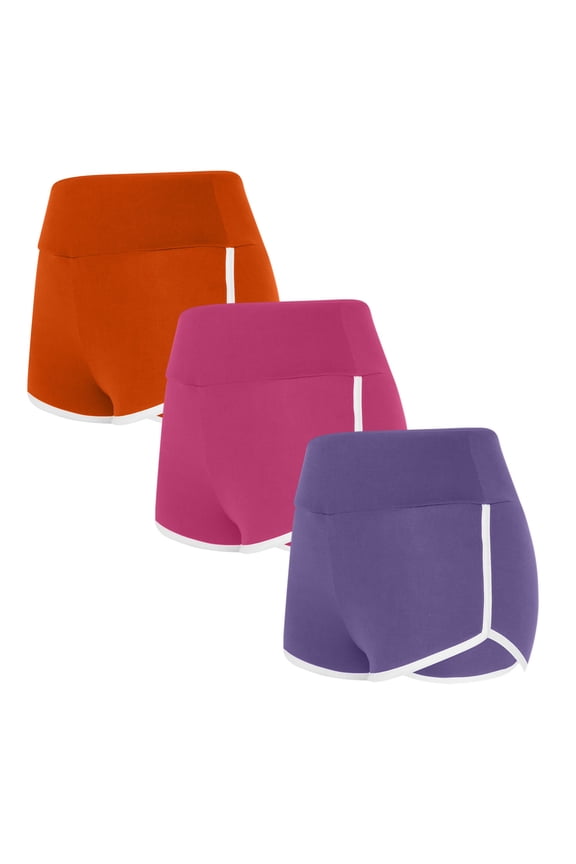 3PCS Flexible Training Shorts Solid Color Shorts For Casual Loose Comfy Elastic Waist Yoga Athletic Short Pants Trendy Beach Shorts on Clearance,Multicolor S