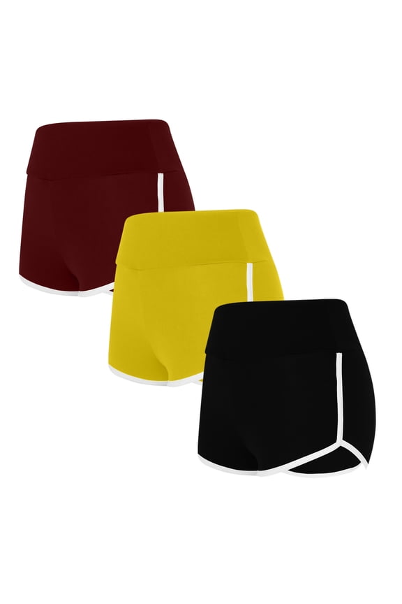 3PCS Flexible Training Shorts Solid Color Shorts For Casual Loose Comfy Elastic Waist Yoga Athletic Short Pants Trendy Beach Shorts on Clearance,Multicolor M