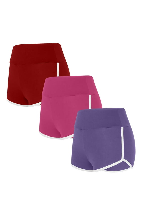 3PCS Flexible Training Shorts Solid Color Shorts For Casual Loose Comfy Elastic Waist Yoga Athletic Short Pants Trendy Beach Shorts on Clearance,Multicolor XL