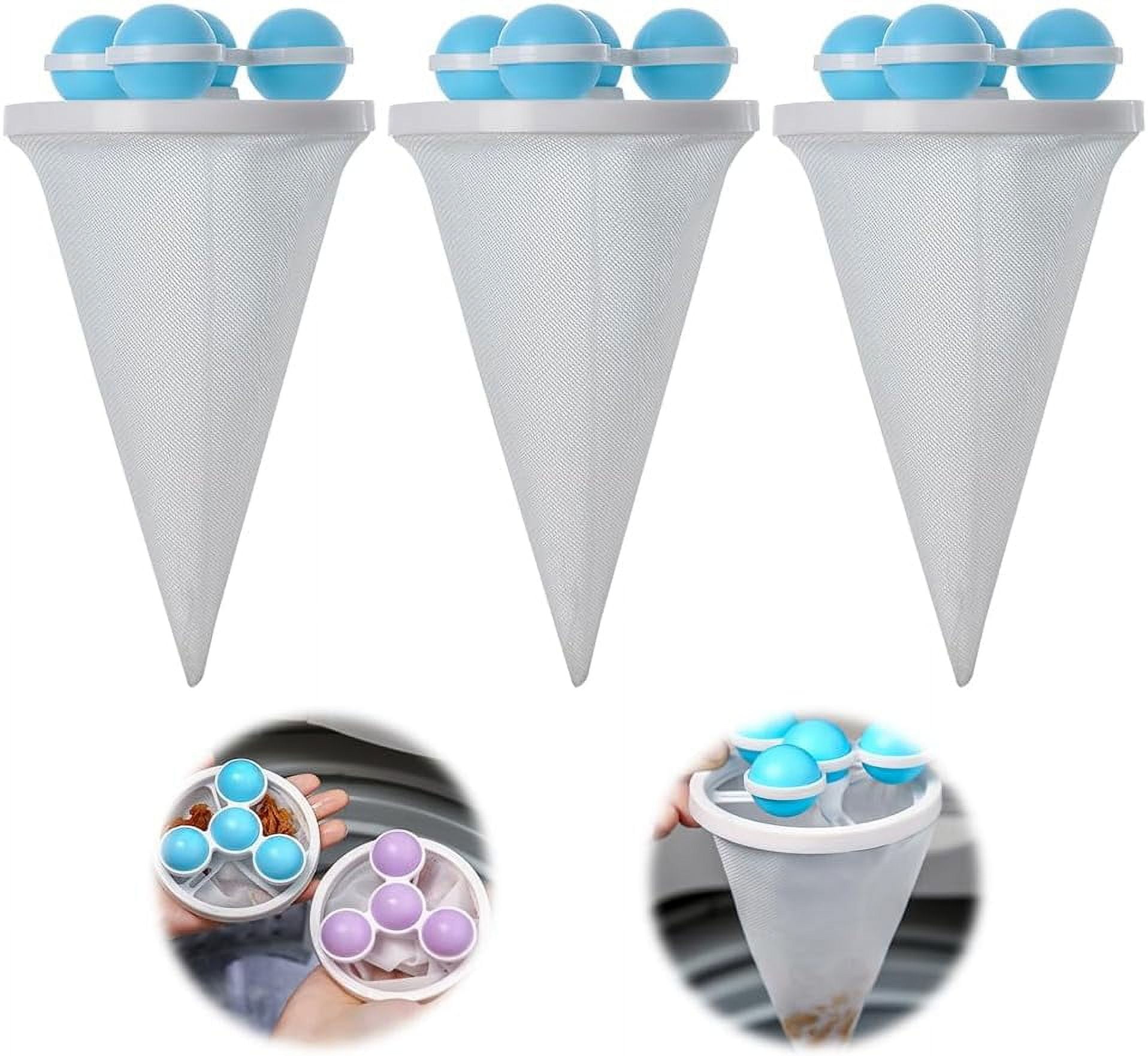 3PCS Floating Hair Filtering Mesh Removal, 2024 Upgraded Lint Catcher for Washing Machine