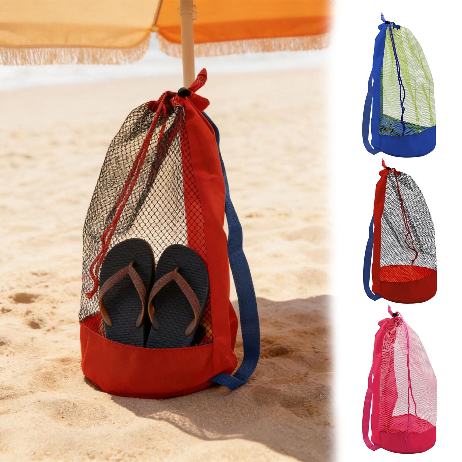 3PCS Foldable Toy Storage Bag, Large Capacity Sea Shell Bags for Beach ...
