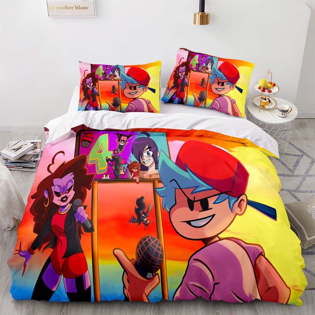 3PCS Friday Night Funkin Game Role Bedding Duvet Covers 3D Print