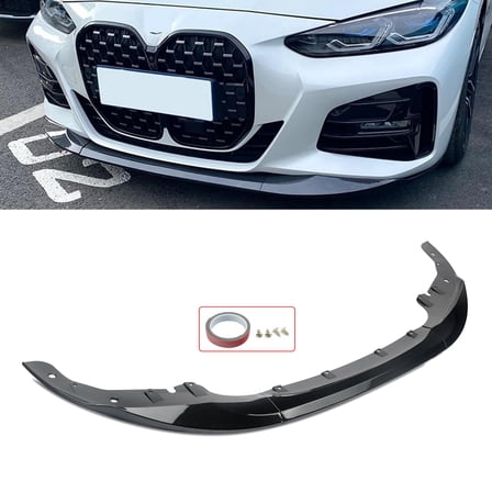 3PCS Front Bumper Lip For 2020-2024 BMW 4 Series G22 G23 2 Door Carbon Fiber Style Splitter