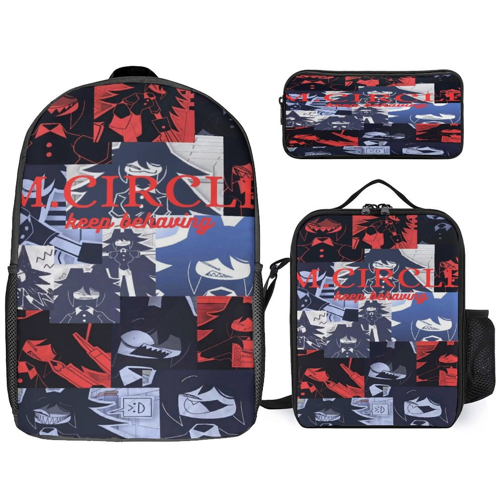 3PCS Fundamental Paper Education Backpack Set Backpack with Lunch Bag ...