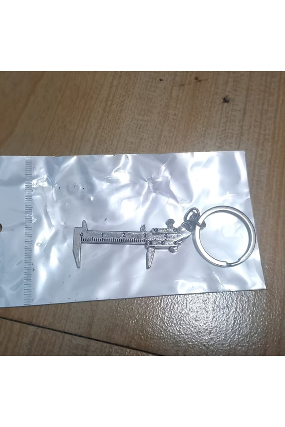 3PCS Funky Copper Keychain] Funky Copper Alloy Vernier Caliper Keychain | Creative Multi-Functional Tool with Metric Scale | Durable Metal Keychain for Men