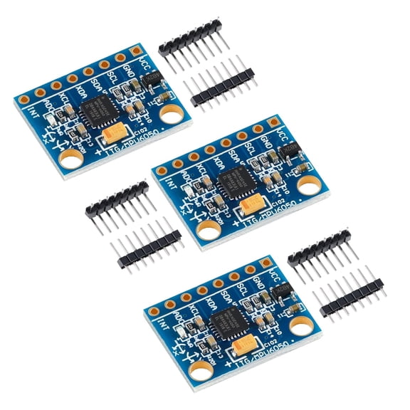 6-Axis Motion Sensor Module MPU6050, 3-Axis Accelerometer Gyroscope, 16-Bit ADC, I2C Interface, for Arduino DIY Robotics, 3 Pack