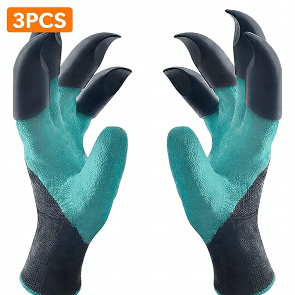3PCS Garden Gloves with Claws, Waterproof Puncture Resistant Gardening Gloves for Digging, Planting, Weeding, Pruning and Yard Work