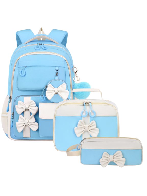 3PCS Girls Backpack for School,Backpack for Girls with Lunch Box Pencil Case Set for Teen Girl Elementary Primary Middle High College School Bookbag