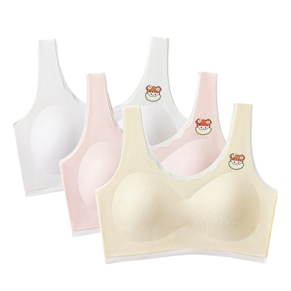 3PCS Girls Soft Training Bras Seamless First Bra Girls Sports Bras Teens Adult Girl Training Bras Vest 8-18Y