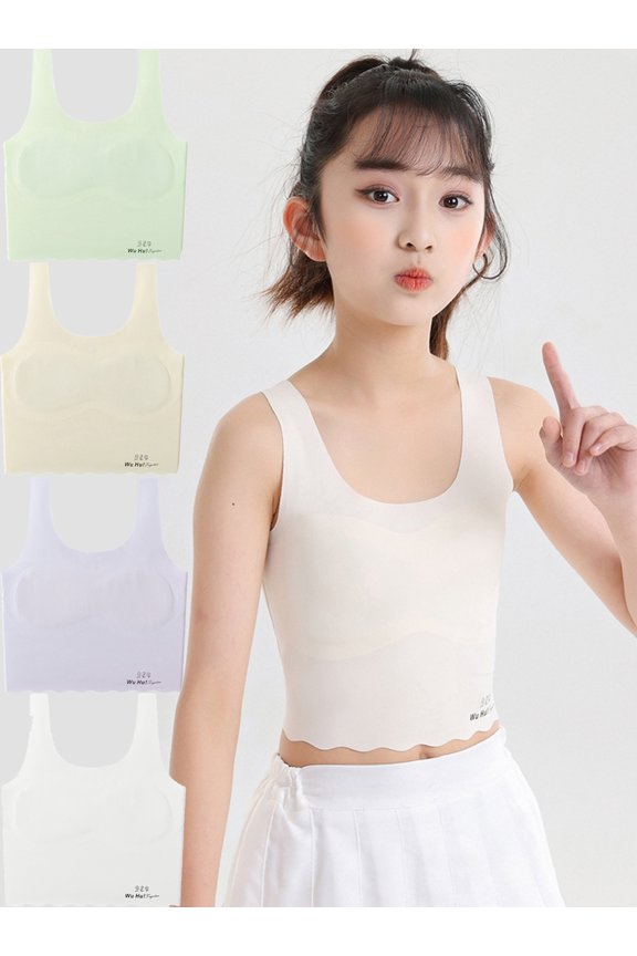 3PCS Girls Soft Training Bras Seamless First Bra Girls Sports Bras Teens Adult Girl Training Bras Vest 8-18Y