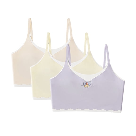 3PCS Girls Soft Training Bras Seamless First Bra Girls Sports Bras Teens Adult Girl Training Bras Vest 8-18Y