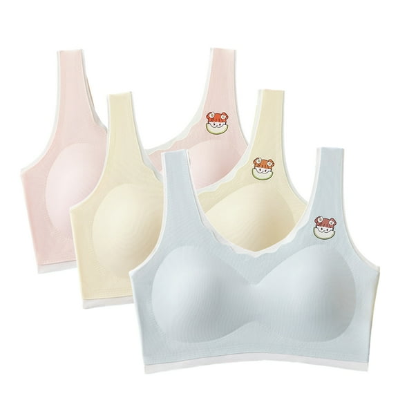 3PCS Girls Soft Training Bras Seamless First Bra Girls Sports Bras Teens Adult Girl Training Bras Vest 8-18Y