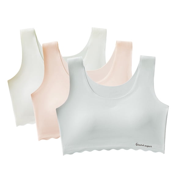 3PCS Girls Soft Training Bras Seamless First Bra Girls Sports Bras Teens Adult Girl Training Bras Vest 8-18Y