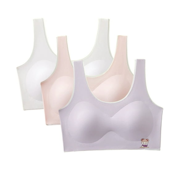 3PCS Girls Soft Training Bras Seamless First Bra Girls Sports Bras Teens Adult Girl Training Bras Vest 8-18Y
