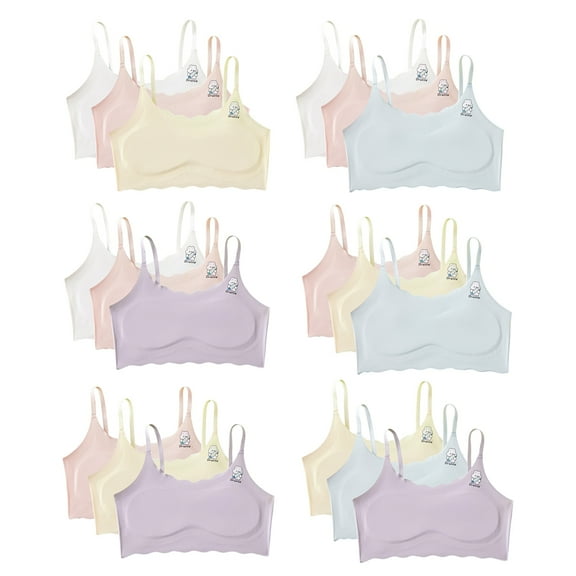 3PCS Girls Soft Training Bras Seamless First Bra Girls Sports Bras Teens Adult Girl Training Bras Vest 8-18Y